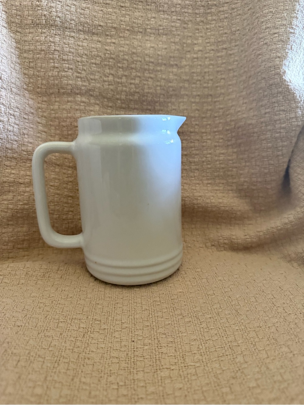 Le Creuset White Ceramic Pitcher with Handle